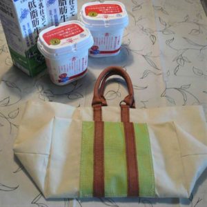 革と帆布のエコバック　折りたたんだ様子